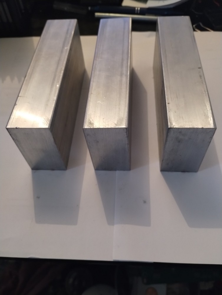 Aluminum Alloy 6061 T6 Industrial Square Bars, ingots, Lot of 3