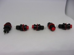 5x Pack Lot 1A 250V AC 10mm 2 Pins Red Push Power Switch Button Momentary Reset