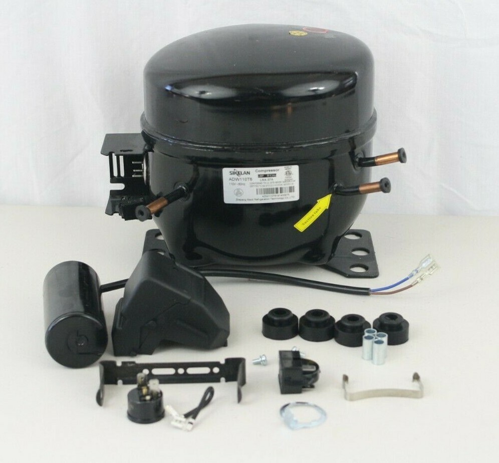 SIKELAN ADW110T6 REFRIGERATION COMPRESSOR 3/8 HP 1058BTU 110-120V R134A 50-60HZ