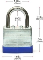 Lot of 12 Piece 40mm Laminated Pad Locks Keyed the Same Alike