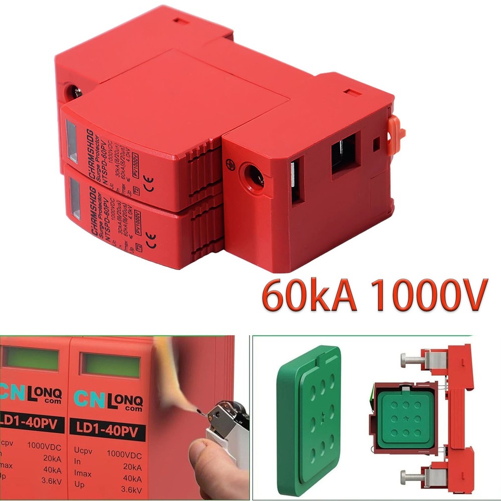 Surge Protector Protective Device DC 1000V 2Pole 60kA Lighting Arrester Device