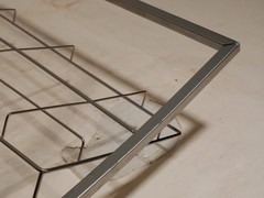 Lot of 2 Unbranded steel display racks, 28 x 16 x 5 in, 3 tiers 14.5×7.5 in each