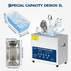 3L Ultrasonic Cleaner with Digital Timer & Heater, 40kHz Professional Ultrasonic