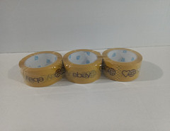 3 Rolls Official eBay Brand Logo Yellow Packing Packaging Tape Shipping 2″ X 75”