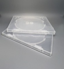 25 TOP QUALITY 14MM SLIM QUAD (4) DISC DVD CASE, SUPER CLEAR, CLIP, DC1404CLR