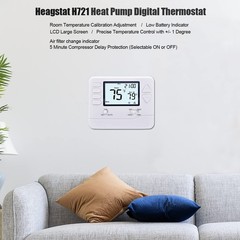 Heagstat H721 Non-Programmable Heat Pump Thermostat, 2 Heat/1 Cool, White