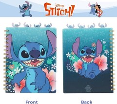 Stitch Tab Journal Notebook, Spiral Bound, 96 Lined Pages, 8 x 7 inches, Blue