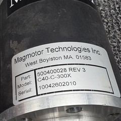 MagMotor Part 500400028 Rev 3. Model C40-C-300X. Brushless DC Motor