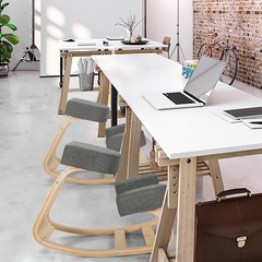 Costway Ergonomic Kneeling Chair Rocking Office Desk Stool Upright Posture Grey