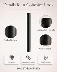 10 Pack 1/2 Inches X 8 Inches Black Malleable Steel Nipples Fitting