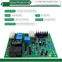 S1-7990-319P Furnace Control Circuit Board Replace for 031-01910-000 ICM2801