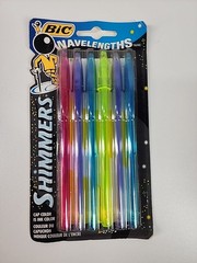 BIC WAVELENGTHS SHIMMERS COLORFUL PENS 6 PACK NOS 1990s