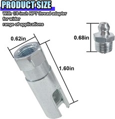 90 Degree Grease Coupler Adapter, 1/8″ NPT Right Angle Push-on Connector