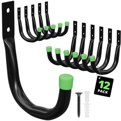 PRIMERIVER Heavy Duty Garage Storage Hooks | J-Hook Wall Mount Hangers with S…