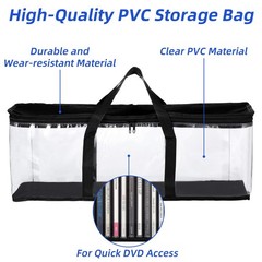 DVD Storage Bags 6 Pack DVD Storage Holder Case Clear PVC Media Holder with Hand