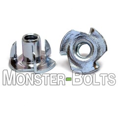 5/16″-18 Tee Nuts 3-Prong, CR+3 Zinc Plated Steel T-Nut 3/8″ & 5/8″ Barrel