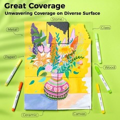 Acrylic Paint Markers Refillable 36 Colors Acrylic Markers High Opacity Paint