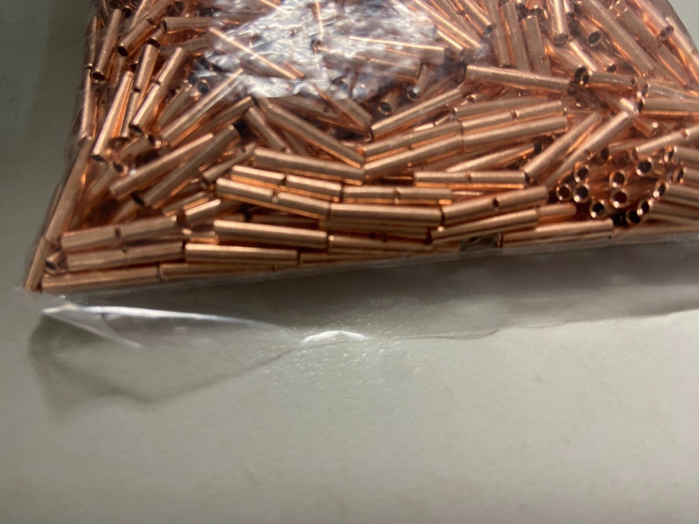 26-22 GAUGE 100 PK SEAMLESS NON INSULATED BARE COPPER BUTT SPLICE CONNECTOR
