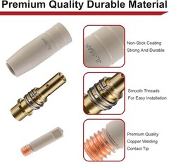MIG Welding Tips with Non-Stick Coating, Ceramic Welding Nozzle MB15 15AK MIG…