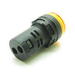 5PCS Yellow 22mm AC/DC24V LED Indicator Light Power Signal Panel Lamp AD16-22D/S