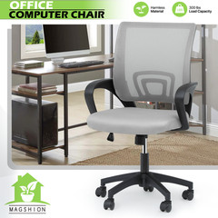 Adjustable Height Computer Home Office Ergonomic Desk Mesh Chair Light Grey