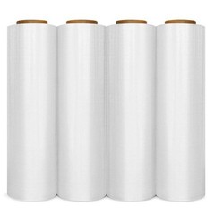 4 Pieces 18″ X 1500 FT Hand Stretch Plastic Film Shrink Pallet Wrap 80 Gauge New