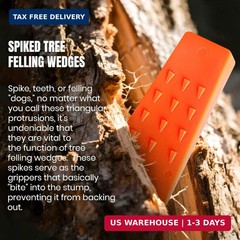 6 Pack Tree Felling Wedges with Spikes for Safe Tree Cutting – 2 Each of 10″, 8″