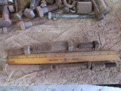 Huge Antique Lot of Various Size Hex Head Screw Bolts Nuts 32 Pounds Shd10