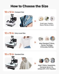 VEVOR Heat Press Machine 12 x 15 in Sublimation Press Machine for T-Shirts Bags