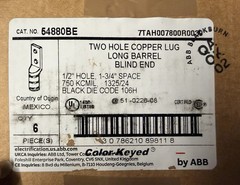 by ABB/Thomas & Betts (Box of 6) 54880BE Two Hole Copper Lugs