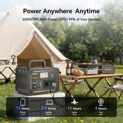 600W 519Wh Portable Power Station Solar Charger Generator Back Up RV Camping