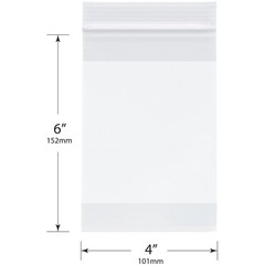 Plymor 4″ x 6″, 4 Mil with White-Block Heavy Duty Zipper Reclosable Plastic Bags