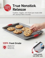Nonstick Baking Sheet Pans Set of 3 Carbon Steel for Cookie