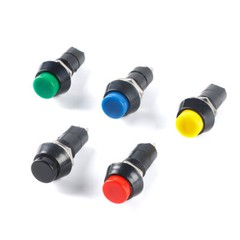 Round Push Button Momentary Switch Self Reset Red Green Blue Yellow Black White