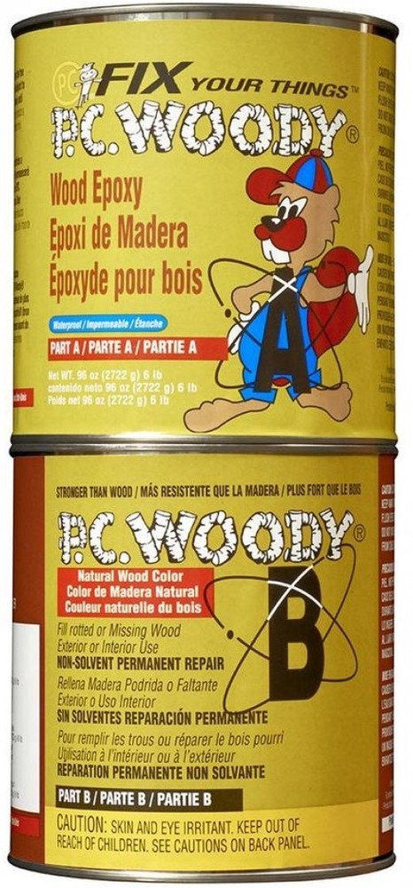 96 oz. Wood Epoxy Paste PC-Woody Repairs Damaged-Wood Reshape Rebuild Paintable