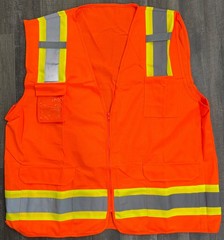 Reflective Tape Safety Work Vest High Visibility Pockets Hi Vis ANSI Class 2