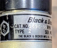 Vintage Black & Decker 1490 Type 2 3/8″ NonReversible Air Drill Pneumatic TESTED