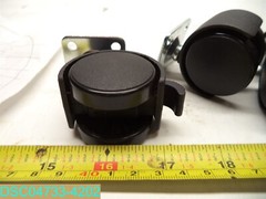 QTY=4: TWIN CASTER WHEEL’S 2 LOCKING 2-1/4″H X 1-1/2″OD PLATE 1-1/2″ W X 1-1/2″L
