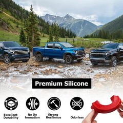 Peleus Tow Hook Covers for Chevy Silverado For 2007+, Red