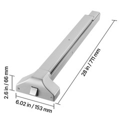 Uimoso Push Bar Panic Exit Device 28″ Durable Metal Emergency Door Hardware