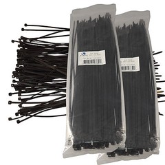 200 12″ Cable Ties BLACK 300mm Long 3.6mm Wide 40# Strong Industrial Wire Ziptie