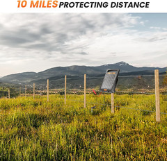24 Hour Solar Electric Fence Charger,10 Miles Range Electric Fence Charger, up t