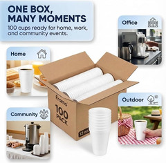 10 Oz Insulated Foam Cups – Disposable for Hot & Cold Beverages, 100 Pack