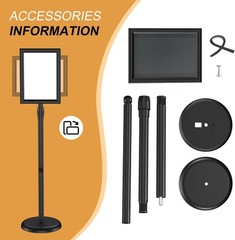 Hemndic Sign Stand Holder 8.5×11 Inches, Stand Up Sign Holder 8.5 x 11 with R…