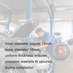 48 PCS M12 18mm Steel Shim Washer Set Thin Flat Stainless Spacer Repair Kit