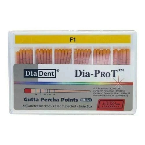 DiaDent Tapered Dia-PRO T Gutta Percha Points ML.029 All Sizes 60/Box FS