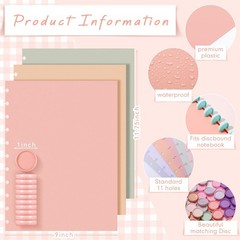 Fuutreo 8 Set Discbound Notebook Cover and Disc Set 8.5 X11.75 Inch Polyethyl…