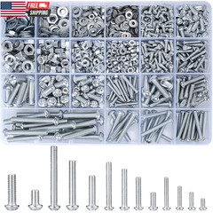 1080 Pcs Screws Bolts & Nuts Assortment Kit Metric Machine Screws & Nuts & Flat