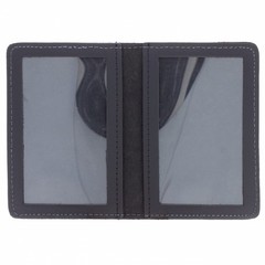 ASR Federal Heavy Duty Black Leather Double ID Holder – Fits 2 Standard IDs