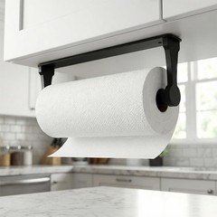 Paper Towel Holder – Self-Adhesive or Drilling, Black, Wall Mounted, Kitchen …